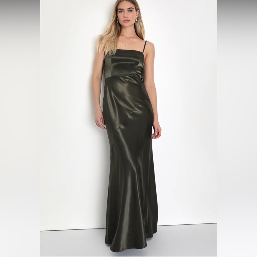 Lulus olive stain maxi dress